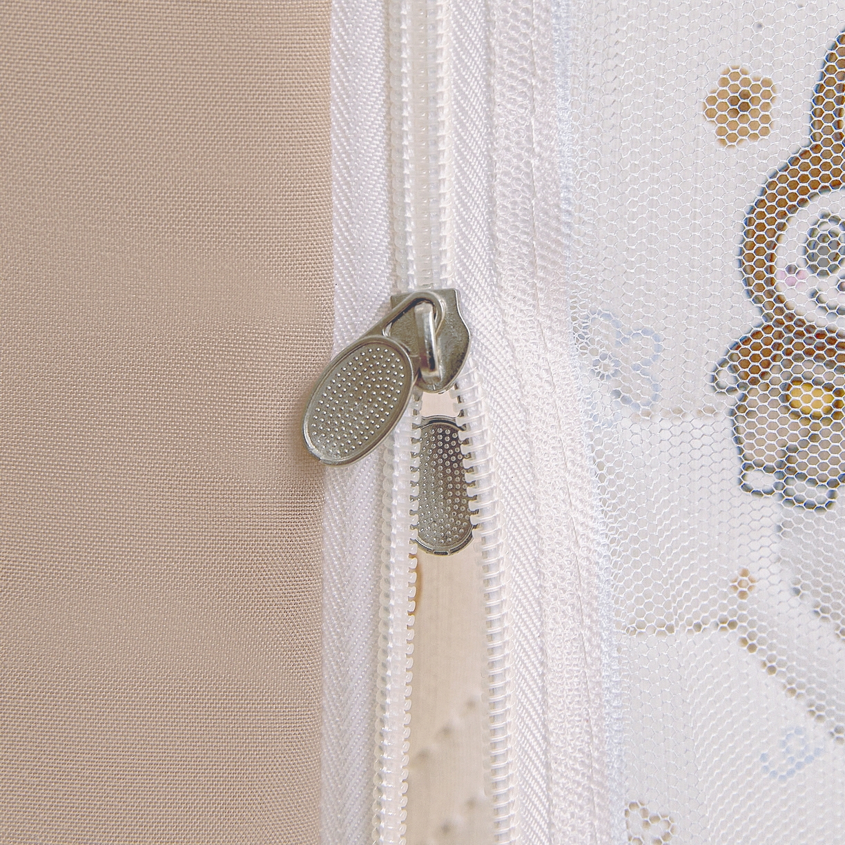 91家纺网 家纺一手货源 找家纺 夏彩 2025新款五面保暖坐床拉链四季款蚊帐-88631 香槟色