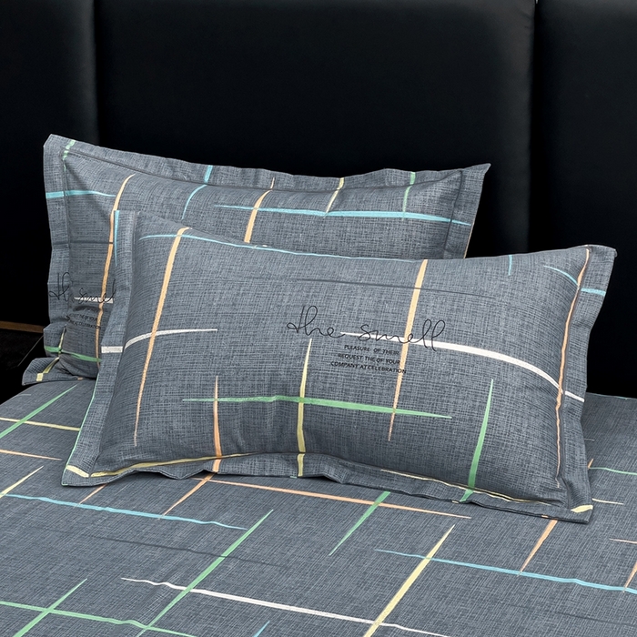 91家纺网 家纺一手货源 找家纺 木易家居 2026新款全棉磨毛印花四件套 光影