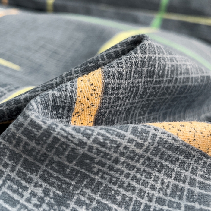 91家纺网 家纺一手货源 找家纺 木易家居 2026新款全棉磨毛印花四件套 光影