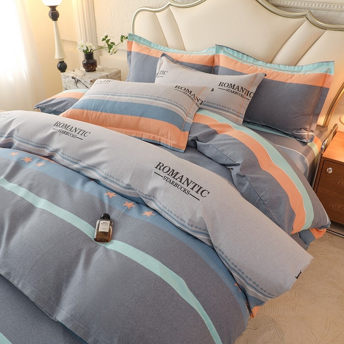 91家纺网 家纺一手货源 找家纺 木易家居 2026新款全棉磨毛印花四件套 幻真