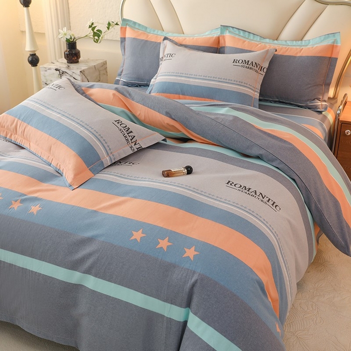 91家纺网 家纺一手货源 找家纺 木易家居 2026新款全棉磨毛印花四件套 幻真