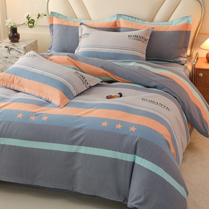 91家纺网 家纺一手货源 找家纺 木易家居 2026新款全棉磨毛印花四件套 幻真