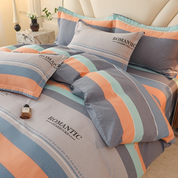 91家纺网 家纺一手货源 找家纺 木易家居 2026新款全棉磨毛印花四件套 幻真