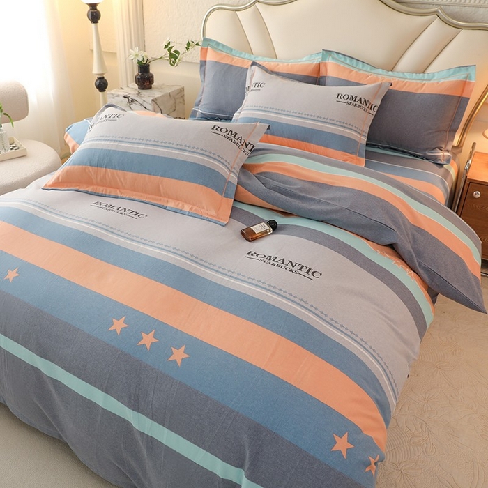 91家纺网 家纺一手货源 找家纺 木易家居 2026新款全棉磨毛印花四件套 幻真