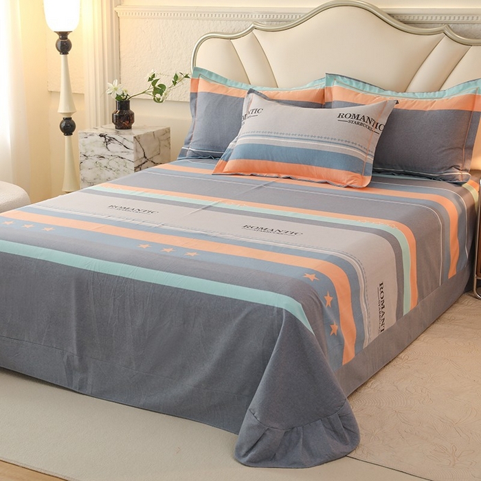 91家纺网 家纺一手货源 找家纺 木易家居 2026新款全棉磨毛印花四件套 幻真