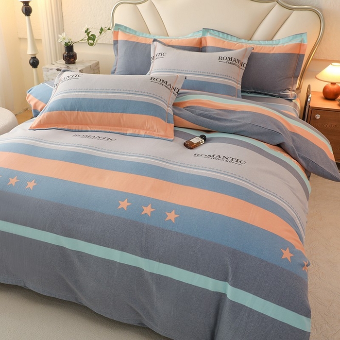 91家纺网 家纺一手货源 找家纺 木易家居 2026新款全棉磨毛印花四件套 幻真