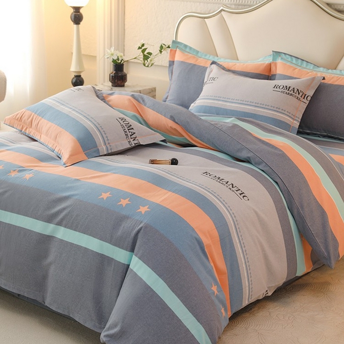 91家纺网 家纺一手货源 找家纺 木易家居 2026新款全棉磨毛印花四件套 幻真