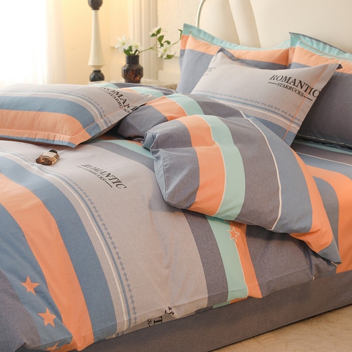 91家纺网 家纺一手货源 找家纺 木易家居 2026新款全棉磨毛印花四件套 幻真