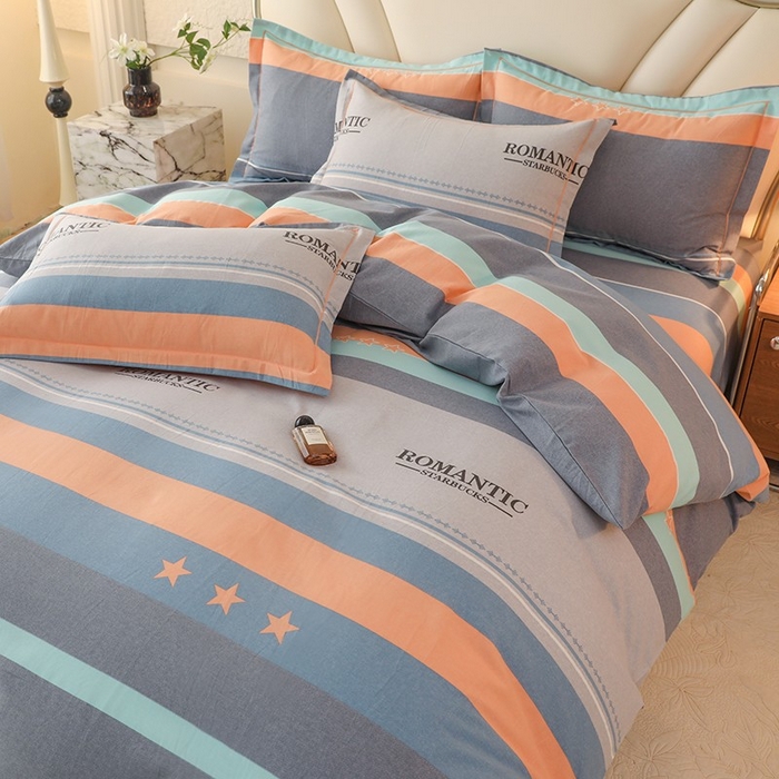 91家纺网 家纺一手货源 找家纺 木易家居 2026新款全棉磨毛印花四件套 幻真