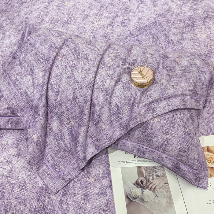 91家纺网 家纺一手货源 找家纺 木易家居 2026新款全棉磨毛印花四件套 嘉百丽紫