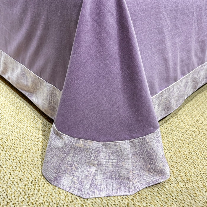 91家纺网 家纺一手货源 找家纺 木易家居 2026新款全棉磨毛印花四件套 嘉百丽紫