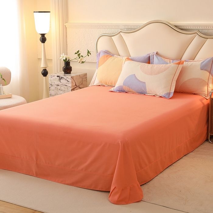 91家纺网 家纺一手货源 找家纺 木易家居 2026新款全棉磨毛印花四件套 琉璃