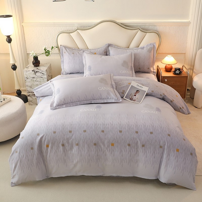 木易家居2026新款全棉磨毛印花四件套 米娅-灰