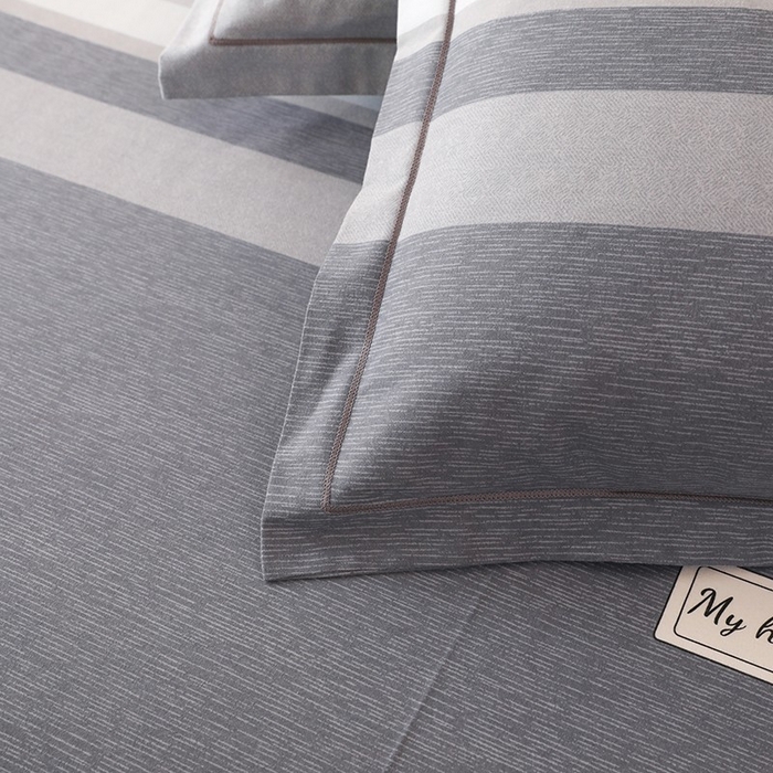 91家纺网 家纺一手货源 找家纺 木易家居 2026新款全棉磨毛印花四件套 莫兰迪