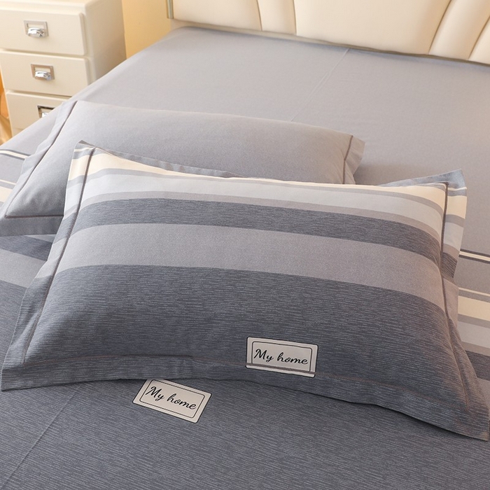 91家纺网 家纺一手货源 找家纺 木易家居 2026新款全棉磨毛印花四件套 莫兰迪