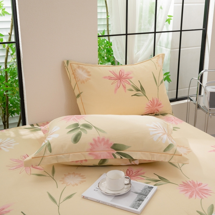 91家纺网 家纺一手货源 找家纺 木易家居 2026新款全棉磨毛印花四件套 莫奈花园