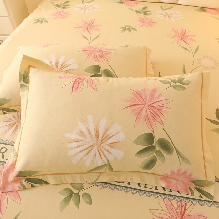 91家纺网 家纺一手货源 找家纺 木易家居 2026新款全棉磨毛印花四件套 莫奈花园