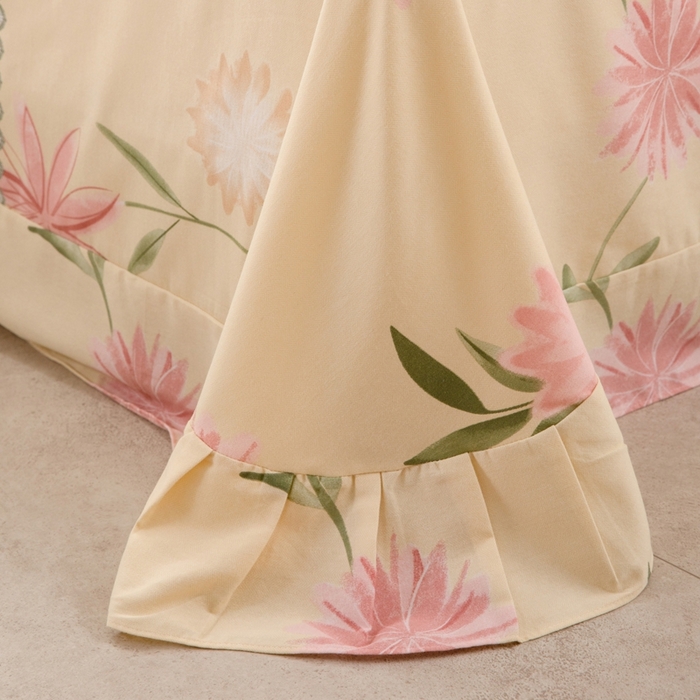 91家纺网 家纺一手货源 找家纺 木易家居 2026新款全棉磨毛印花四件套 莫奈花园