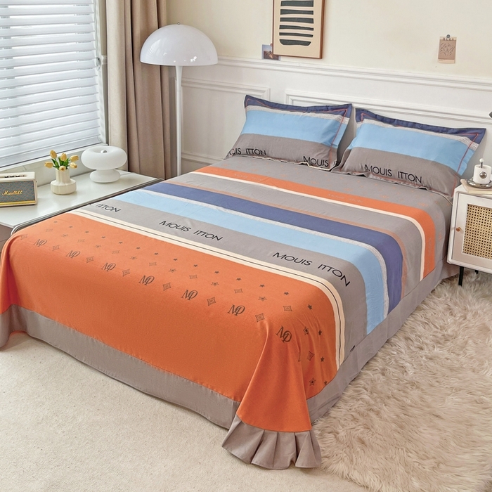 91家纺网 家纺一手货源 找家纺 木易家居 2026新款全棉磨毛印花四件套 圣托里尼桔