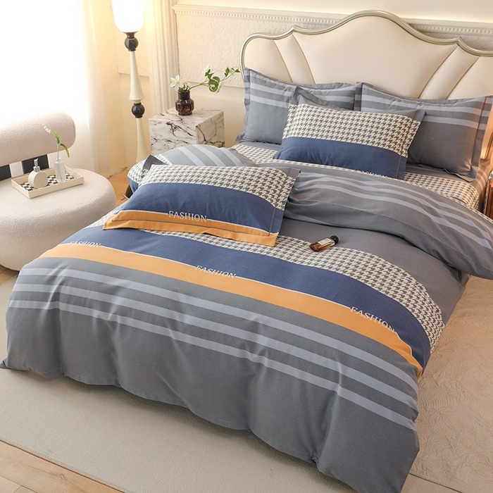 91家纺网 家纺一手货源 找家纺 木易家居 2026新款全棉磨毛印花四件套 水木年华