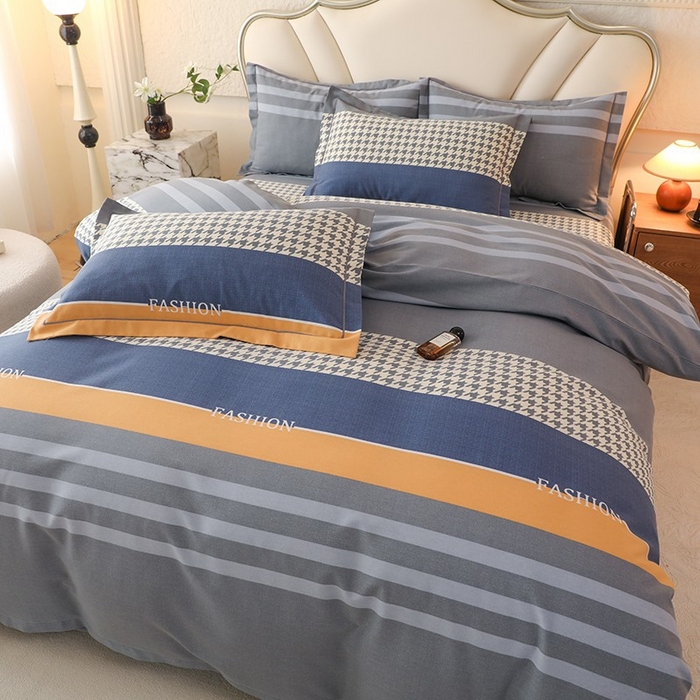 91家纺网 家纺一手货源 找家纺 木易家居 2026新款全棉磨毛印花四件套 水木年华