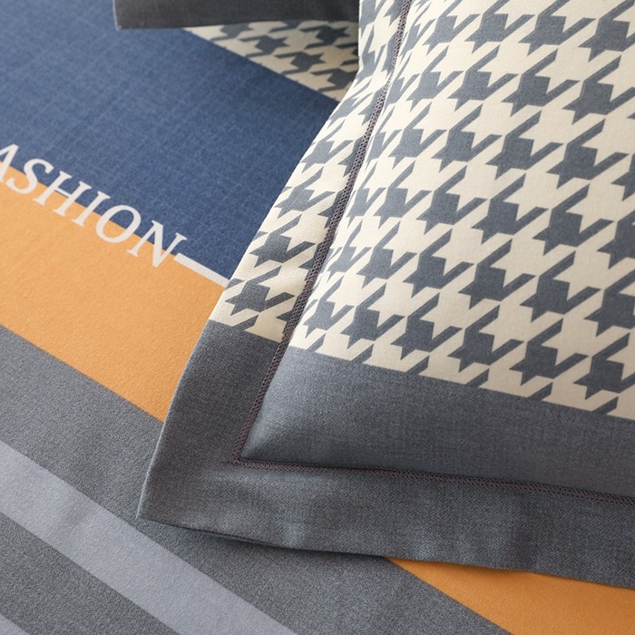 91家纺网 家纺一手货源 找家纺 木易家居 2026新款全棉磨毛印花四件套 水木年华