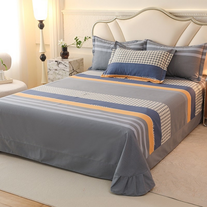 91家纺网 家纺一手货源 找家纺 木易家居 2026新款全棉磨毛印花四件套 水木年华