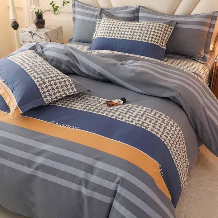 91家纺网 家纺一手货源 找家纺 木易家居 2026新款全棉磨毛印花四件套 水木年华