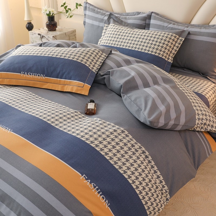 91家纺网 家纺一手货源 找家纺 木易家居 2026新款全棉磨毛印花四件套 水木年华