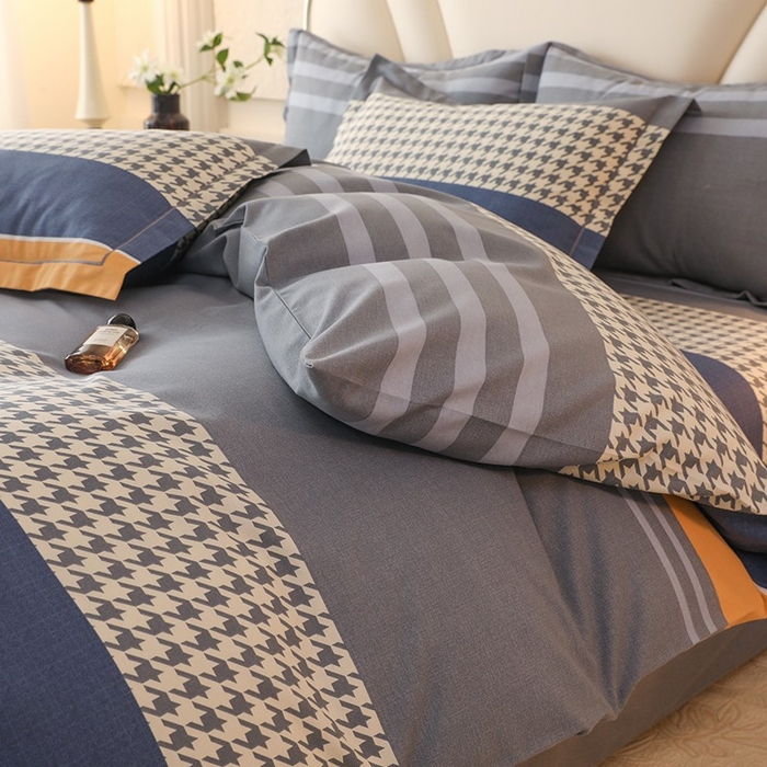 91家纺网 家纺一手货源 找家纺 木易家居 2026新款全棉磨毛印花四件套 水木年华