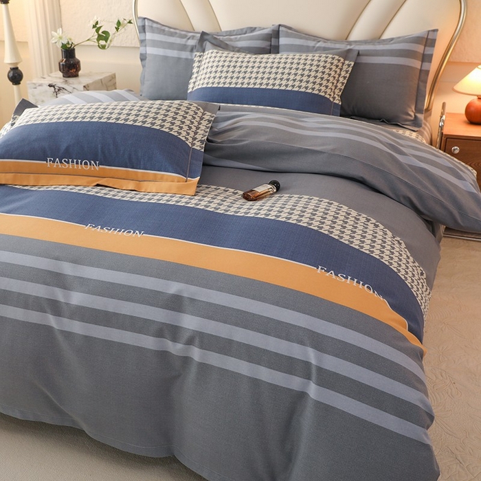 91家纺网 家纺一手货源 找家纺 木易家居 2026新款全棉磨毛印花四件套 水木年华