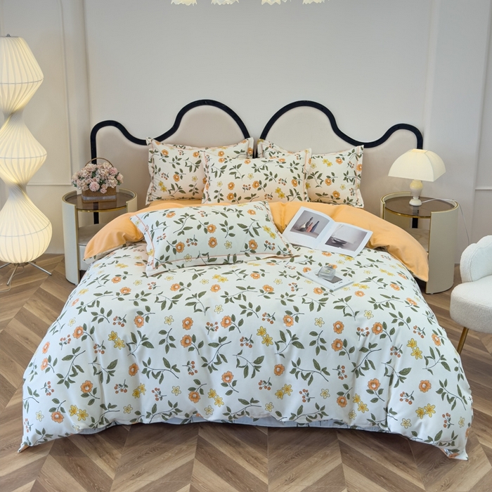 木易家居2026新款全棉磨毛印花四件套 田园风