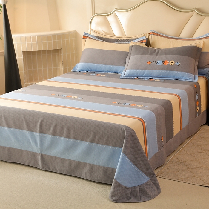 91家纺网 家纺一手货源 找家纺 木易家居 2026新款全棉磨毛印花四件套 心有所属