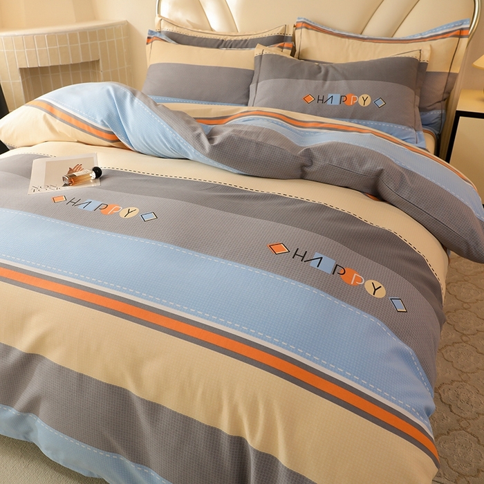 91家纺网 家纺一手货源 找家纺 木易家居 2026新款全棉磨毛印花四件套 心有所属