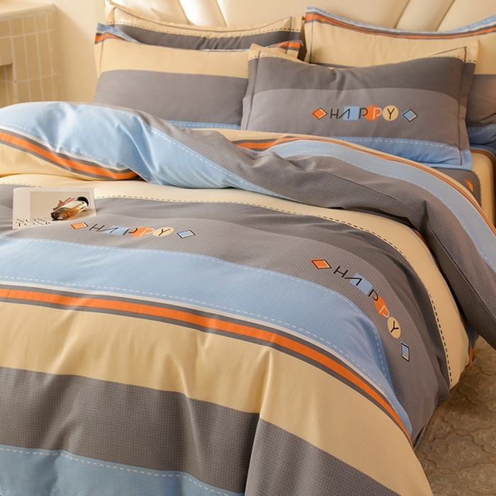 91家纺网 家纺一手货源 找家纺 木易家居 2026新款全棉磨毛印花四件套 心有所属