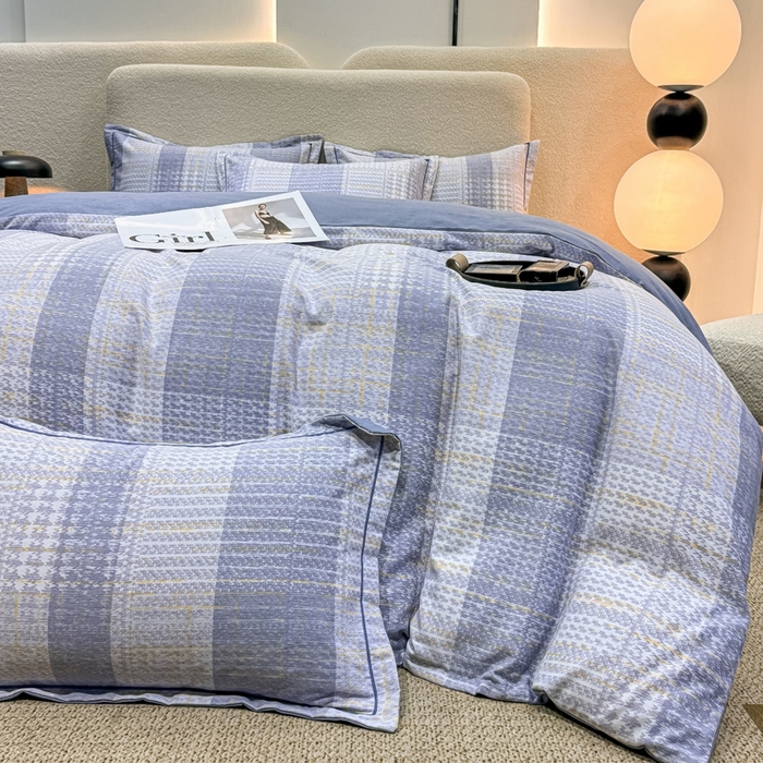 91家纺网 家纺一手货源 找家纺 木易家居 2026新款全棉磨毛印花四件套 幸福定制