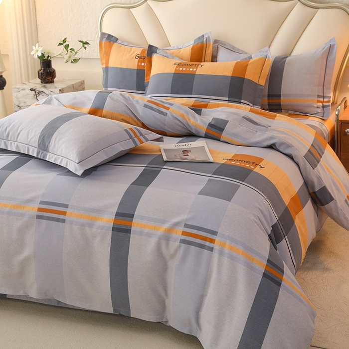 91家纺网 家纺一手货源 找家纺 木易家居 2026新款全棉磨毛印花四件套 印象欧风