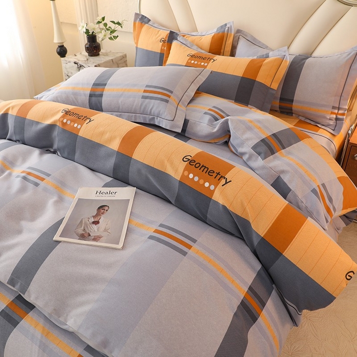 91家纺网 家纺一手货源 找家纺 木易家居 2026新款全棉磨毛印花四件套 印象欧风