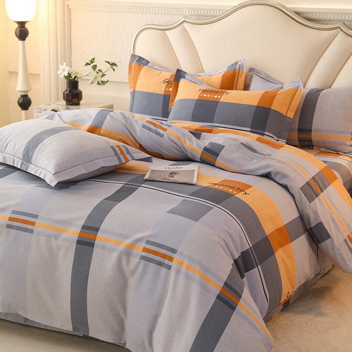 91家纺网 家纺一手货源 找家纺 木易家居 2026新款全棉磨毛印花四件套 印象欧风