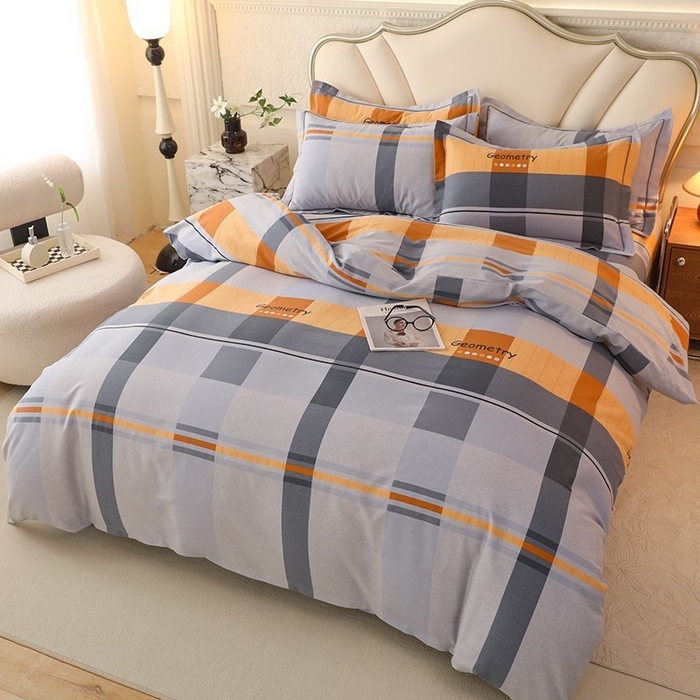 91家纺网 家纺一手货源 找家纺 木易家居 2026新款全棉磨毛印花四件套 印象欧风