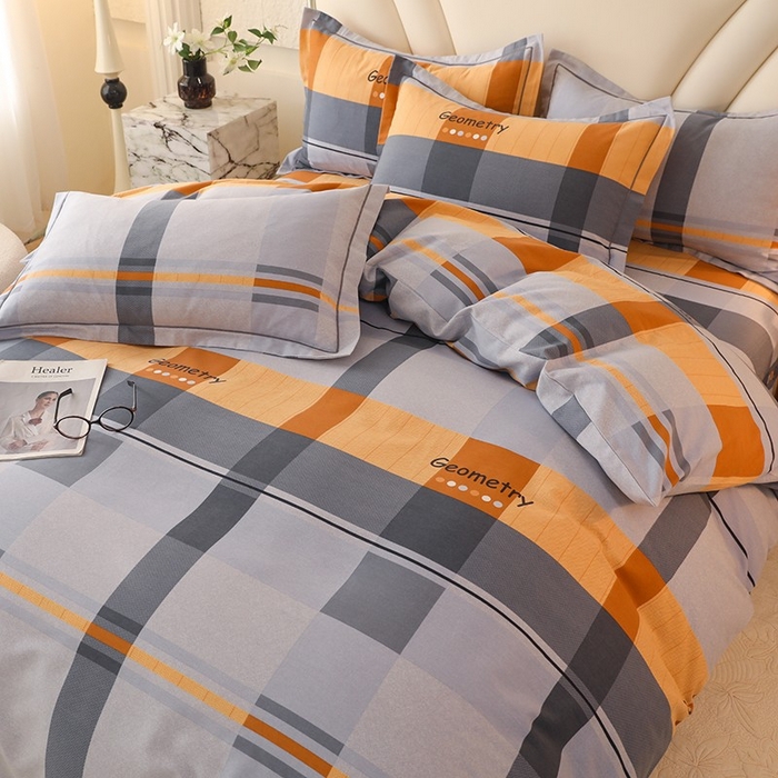 91家纺网 家纺一手货源 找家纺 木易家居 2026新款全棉磨毛印花四件套 印象欧风