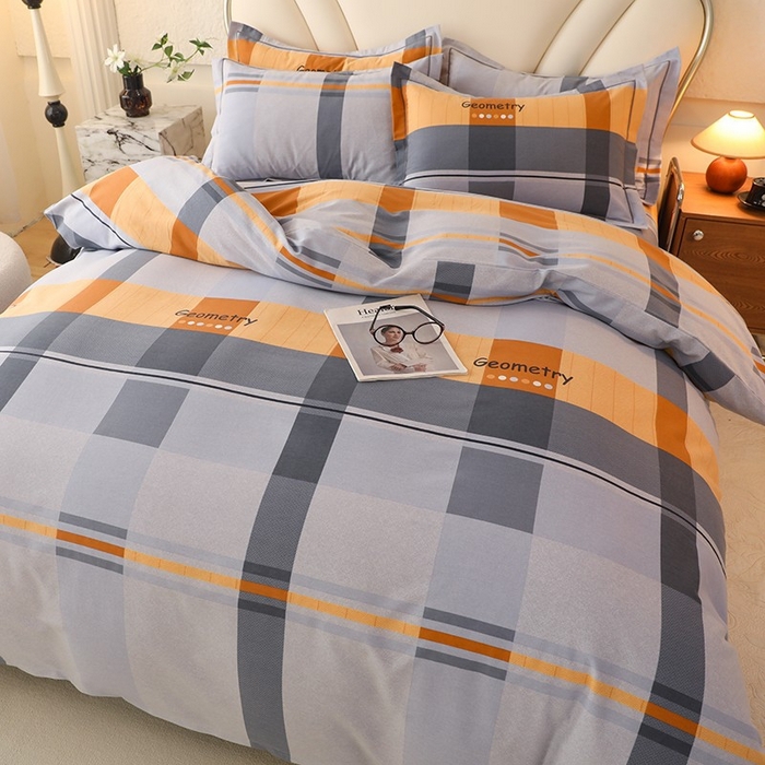 91家纺网 家纺一手货源 找家纺 木易家居 2026新款全棉磨毛印花四件套 印象欧风