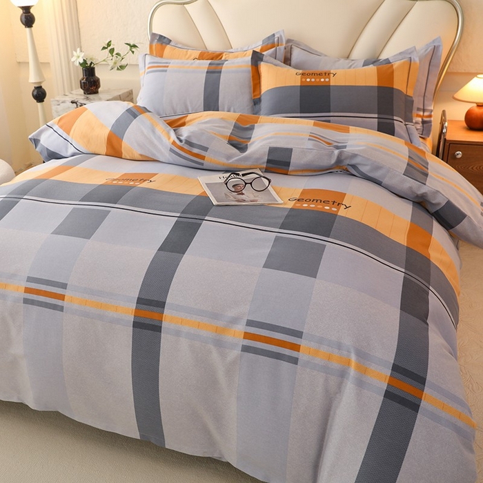 91家纺网 家纺一手货源 找家纺 木易家居 2026新款全棉磨毛印花四件套 印象欧风