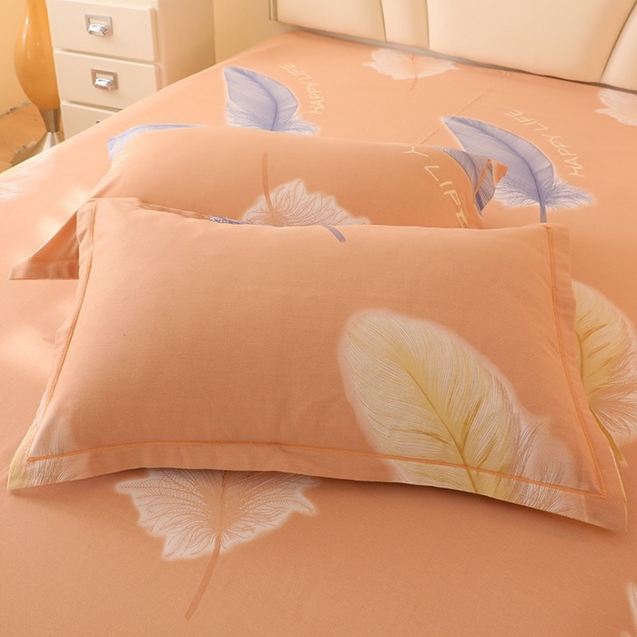 91家纺网 家纺一手货源 找家纺 木易家居 2026新款全棉磨毛印花四件套 羽缘