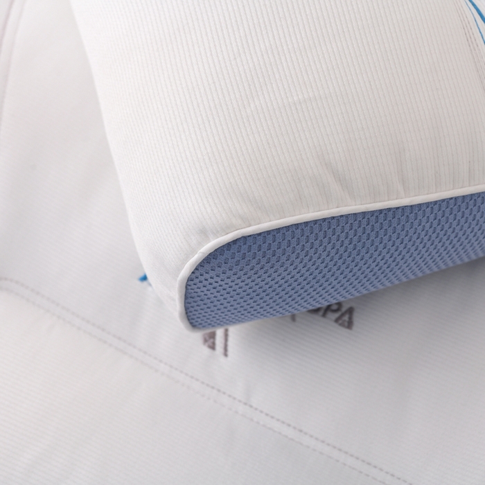 91家纺网 家纺一手货源 找家纺 织布人 2025新款枕芯云柔棉艾护颈SPA护颈枕头成人家用助睡眠专用枕芯 云柔艾护颈SPA枕-蓝色