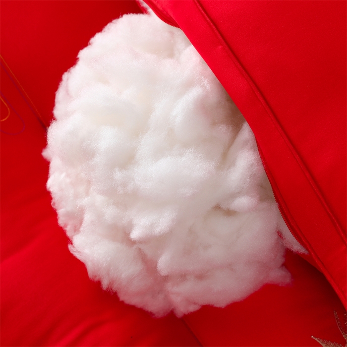 91家纺网 家纺一手货源 找家纺 织布人 2025新款枕芯全棉刺绣大红喜事婚庆送礼结婚专用护颈定型枕头枕芯 婚庆枕-花田喜事