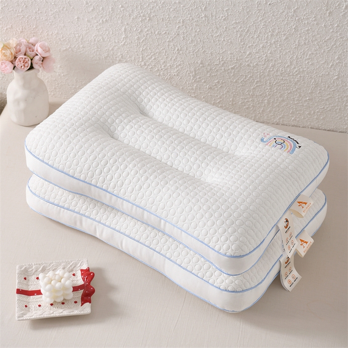 91家纺网 家纺一手货源 找家纺 织布人 2025新款枕芯A类针织按摩卡通刺绣儿童枕头学生宿舍专用护颈枕芯 A类针织按摩枕-晚安小象