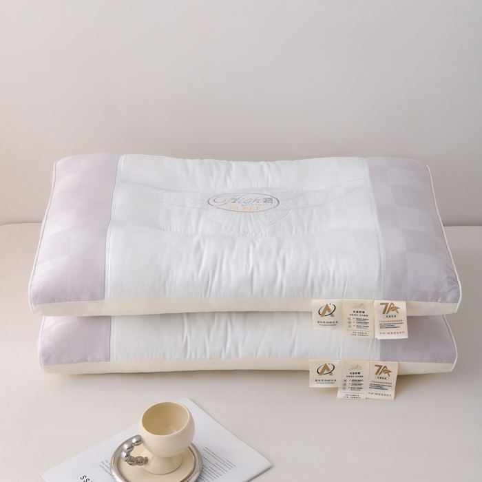 91家纺网 家纺一手货源 找家纺 织布人 2025新款枕芯A类提花7A抗菌大豆护颈枕头学生成人家用护颈定型枕芯 7A抗菌提花大豆枕-灰色