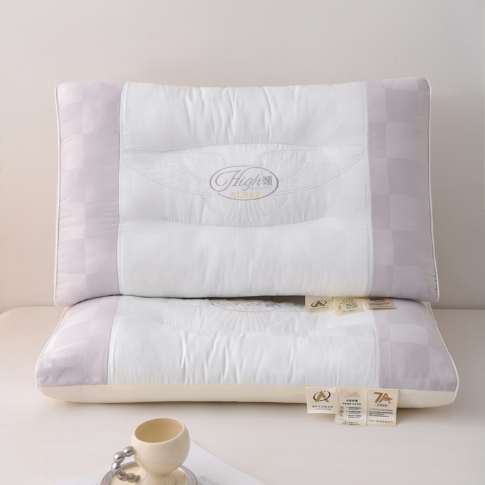 91家纺网 家纺一手货源 找家纺 织布人 2025新款枕芯A类提花7A抗菌大豆护颈枕头学生成人家用护颈定型枕芯 7A抗菌提花大豆枕-灰色