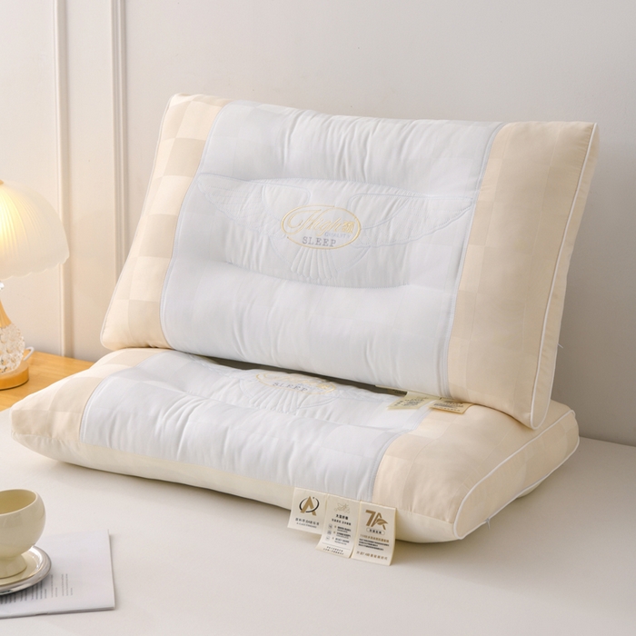 91家纺网 家纺一手货源 找家纺 织布人 2025新款枕芯A类提花7A抗菌大豆护颈枕头学生成人家用护颈定型枕芯 7A抗菌提花大豆枕-浅粉